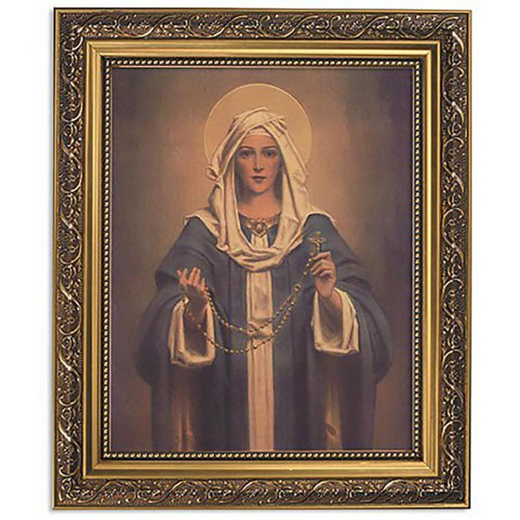 Chambers: Our Lady of the Rosary Gold Tone Framed Print - Picture 1 of 1